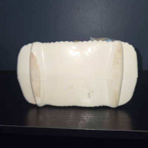 Vintage Ceramic Baby Cradle Planter Keepsake Pastel Pink Blue White And Yellow - Picture 6 of 8